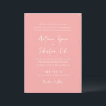 Antonia Coral Roze Elegante Huwelijk Kaart<br><div class="desc">Elegante huwelijksuitnodigingen met een eenvoudig ontwerp met script- en serif-lettertypen.</div>