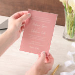 Antonia Coral Roze Elegante Huwelijk Vellum Uitnodigingen<br><div class="desc">Elegante huwelijksuitnodigingen met een eenvoudig ontwerp met script- en serif-lettertypen.</div>