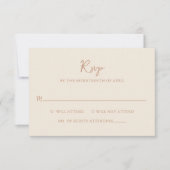 Antonia Earthy Neutrals Elegant Wedding RSVP Kaartje (Voorkant)