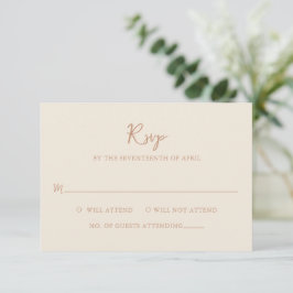 Antonia Earthy Neutrals Elegant Wedding RSVP Kaartje