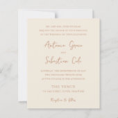 Antonia Earthy Neutrals Elegante Huwelijksuitnodig (Voorkant)