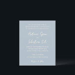 Antonia Powder Blauw Elegante Huwelijksuitnodiging<br><div class="desc">Elegante huwelijksuitnodigingen met een eenvoudig ontwerp met script- en serif-lettertypen.</div>
