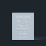 Antonia Powder Blauw Elegante Huwelijksuitnodiging<br><div class="desc">Elegante huwelijksuitnodigingen met een eenvoudig ontwerp met script- en serif-lettertypen.</div>
