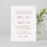 Antonia Roos Goud Elegante bruiloft Folie Uitnodiging<br><div class="desc">Elegante huwelijksuitnodigingen met een eenvoudig ontwerp met script- en serif-lettertypen.</div>