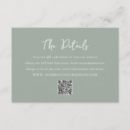 Antonia Sage Green Elegante bruiloft Informatiekaartje