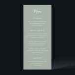 Antonia Sage Green Elegante bruiloft Menu<br><div class="desc">Elegante huwelijksmenu's met een eenvoudig ontwerp met script- en serif-lettertypen.</div>