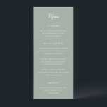 Antonia Sage Green Elegante bruiloft Menu<br><div class="desc">Elegante huwelijksmenu's met een eenvoudig ontwerp met script- en serif-lettertypen.</div>