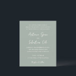 Antonia Sage Green Elegante Huwelijksuitnodiging<br><div class="desc">Elegante huwelijksuitnodigingen met een eenvoudig ontwerp met script- en serif-lettertypen.</div>