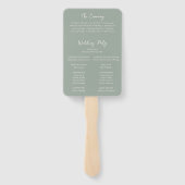 Antonia Sage Groen Elegant Trouwprogramma Handwaaier (Achterkant)