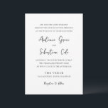 Antonia Zwart-wit Elegant Huwelijk Kaart<br><div class="desc">Elegante huwelijksuitnodigingen met een eenvoudig ontwerp met script- en serif-lettertypen.</div>