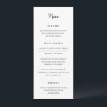 Antonia Zwart-wit Elegant Huwelijk Menu<br><div class="desc">Elegante huwelijksmenu's met een eenvoudig ontwerp met script- en serif-lettertypen.</div>