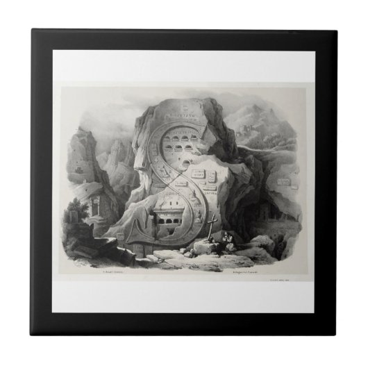 Antonio Basoli's Alphabeto Pittorico: Letter S Tegeltje (Voorkant)