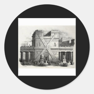 Antonio Basoli's Alphabeto Pittorico: Letter X Ronde Sticker