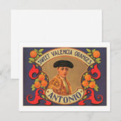 Antonio Brand Sweet Valencia Sinaasappel  Crate Briefkaart (Voorkant / Achterkant)