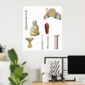 Antonio Gaudi. Barcelona. Spanje. Architecturaal Poster (Thuiskantoor)