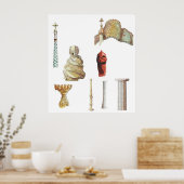 Antonio Gaudi. Barcelona. Spanje. Architecturaal Poster (Keuken)