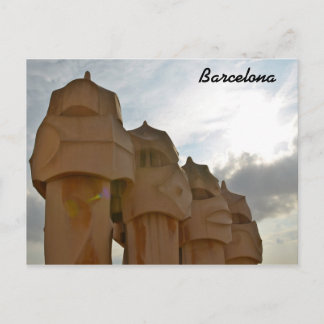 Antonio Gaudi chimney Post-kaart, Barcelona Briefkaart