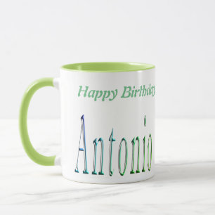 Antonio, Happy Birthday Logo, Green Combo Mok