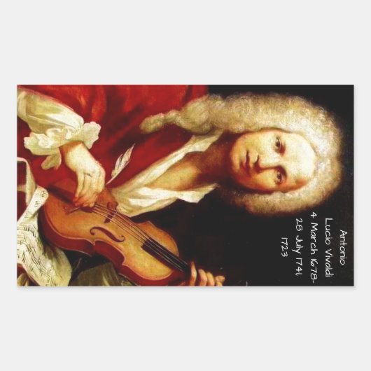 Antonio Lucio Vivaldi 1723 Rechthoekige Sticker (Voorkant)