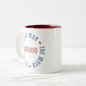 Antonio Man Myth Legend  Tweekleurige Koffiemok (Voorkant links)