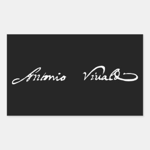 Antonio Vivaldi handtekening autograaf klassieke m Rechthoekige Sticker