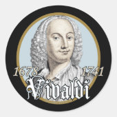 Antonio Vivaldi Ronde Sticker (Voorkant)