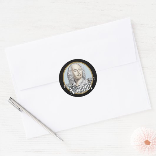 Antonio Vivaldi Ronde Sticker (Envelop)