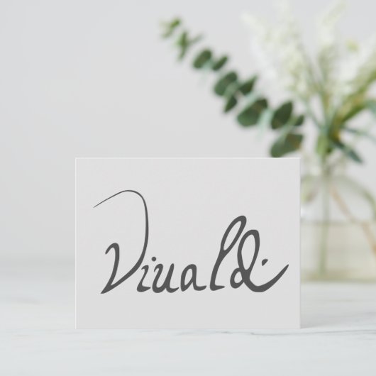 Antonio Vivaldi Signature Briefkaart (Staand voorkant)