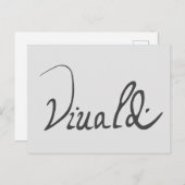 Antonio Vivaldi Signature Briefkaart (Voorkant / Achterkant)