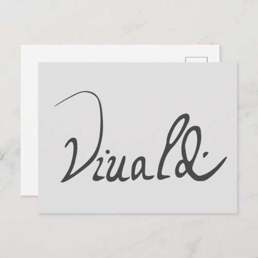 Antonio Vivaldi Signature Briefkaart (Voorkant / Achterkant)