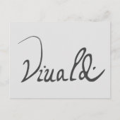Antonio Vivaldi Signature Briefkaart (Voorkant)