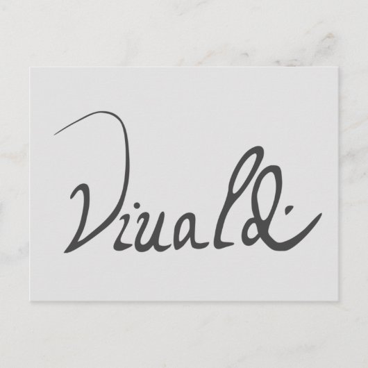Antonio Vivaldi Signature Briefkaart (Voorkant)