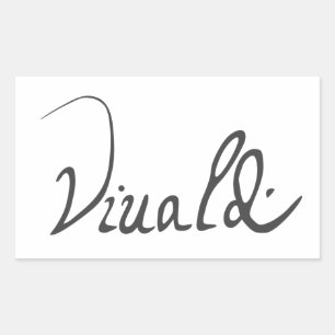 Antonio Vivaldi Signature Rechthoekige Sticker