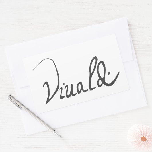 Antonio Vivaldi Signature Rechthoekige Sticker (Envelop)