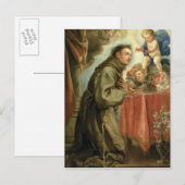 Antonius van Padua die het Christus Kind aanbidt Briefkaart (Voorkant / Achterkant)