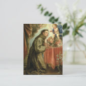 Antonius van Padua die het Christus Kind aanbidt Briefkaart (Staand voorkant)