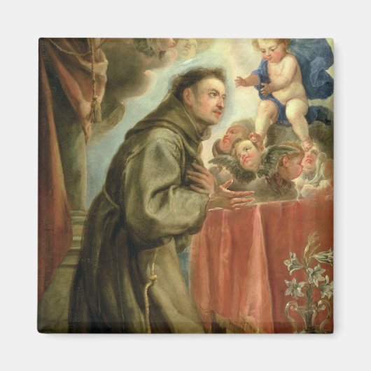 Antonius van Padua die het Christus Kind aanbidt Magneet (Voorkant)