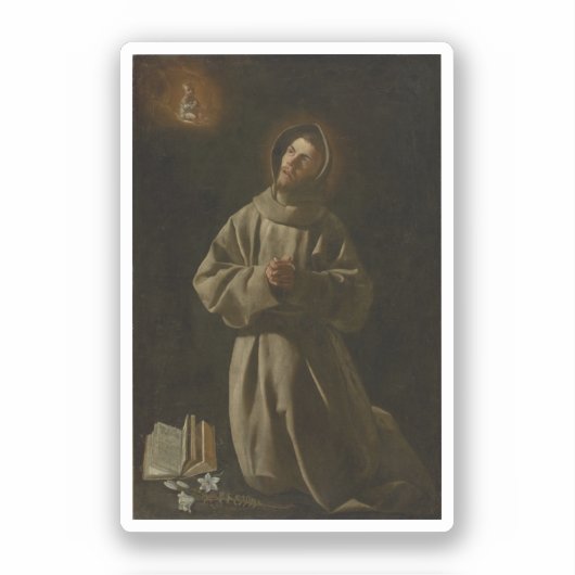 Antonius van Padua (Francisco de Zurbarán, 1627-30 Sticker (Voorkant)