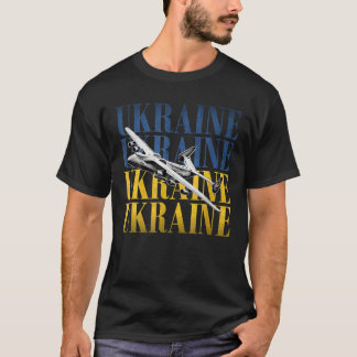 Antonov AN 225 Cargo Jet Plane On Ukraine Flag T-shirt