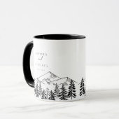 ANTORA Black & White Mountains Weddennames Mok (Voorkant links)