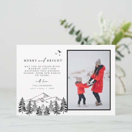 ANTORA Minimale Berg Pine-kerstkaart Kaart (Staand voorkant)