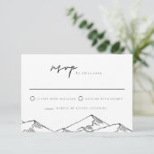 ANTORA Modern Mountain Sketch RSVP Briefkaart (Staand voorkant)