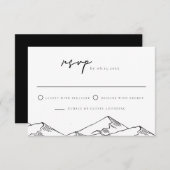 ANTORA Modern Mountain Sketch RSVP Briefkaart (Voorkant / Achterkant)