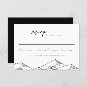 ANTORA Modern Mountain Sketch RSVP Briefkaart