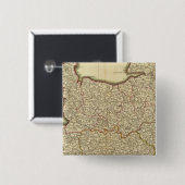Antque Map of France Vierkante Button 5,1 Cm (Voorkant /achterkant)