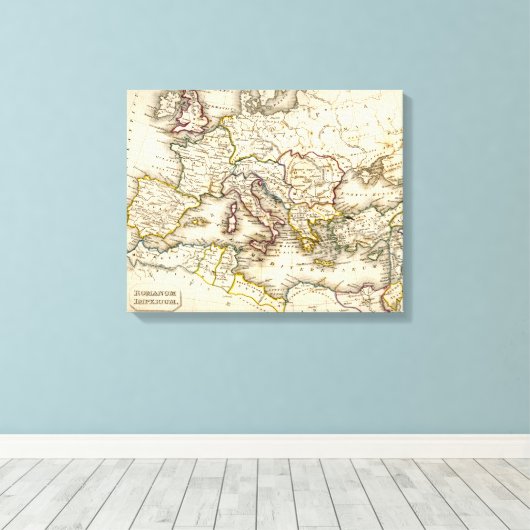 Antquie Kaart van het oude Romeinse Rijk Canvas Afdruk (Insitu (Houten vloer))