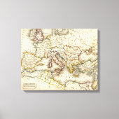 Antquie Kaart van het oude Romeinse Rijk Canvas Afdruk (Voorkant)
