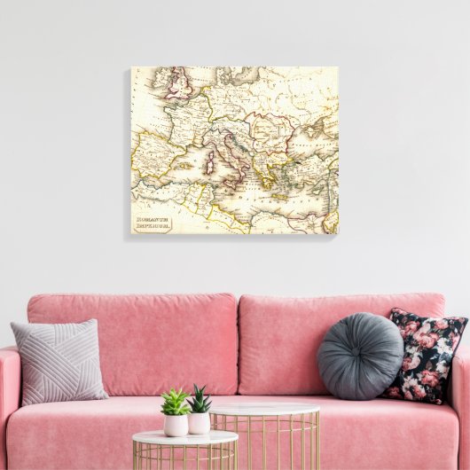 Antquie Kaart van het oude Romeinse Rijk Canvas Afdruk (Insitu (Woonkamer))