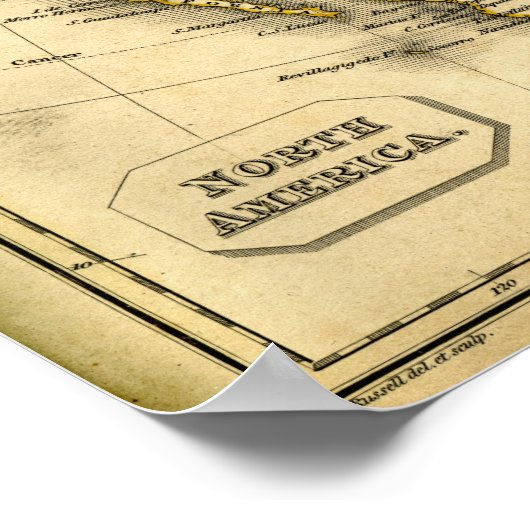 Antquie Map of North America Poster (Hoek)