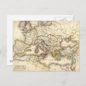 Antquie Map van Oude Romeinen Briefkaart (Voorkant / Achterkant)